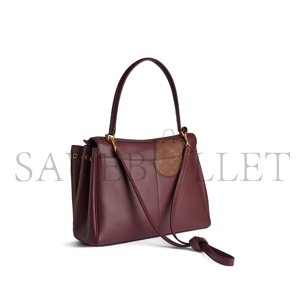 BALENCIAGA WOMEN'S RODEO MEDIUM HANDBAG IN BURGUNDY 7897722AA4V6034 (35*23.3*10.9cm)